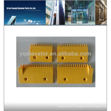 Plaque de peigne d&#39;escalator, plaque en peigne en plastique, plaque de peigne jaune